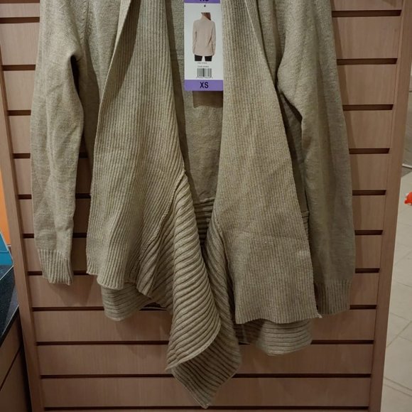 FEVER Women's Waterfall Cozy Relaxed Cardigan --Oatmeal - Picture 5 of 6